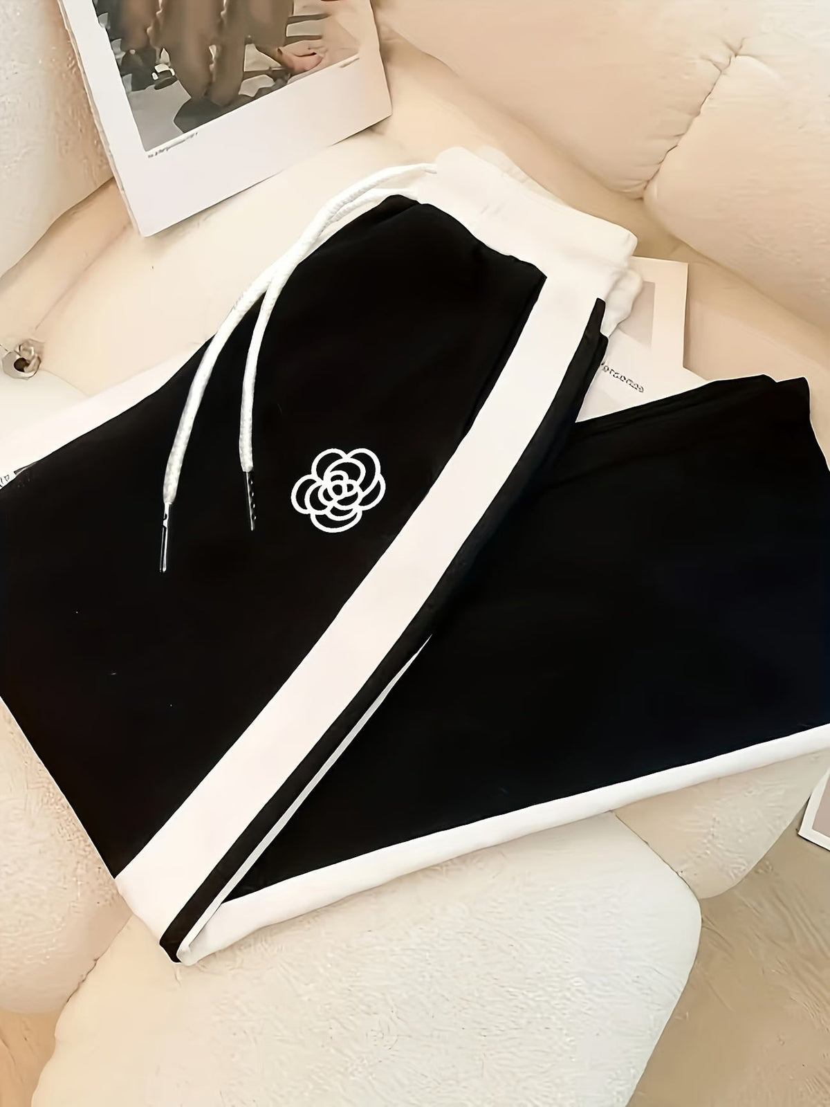 Women's Color Block Half-Zip Collar Top & Jogger Pants Casual 2-Piece Co-Ord Set