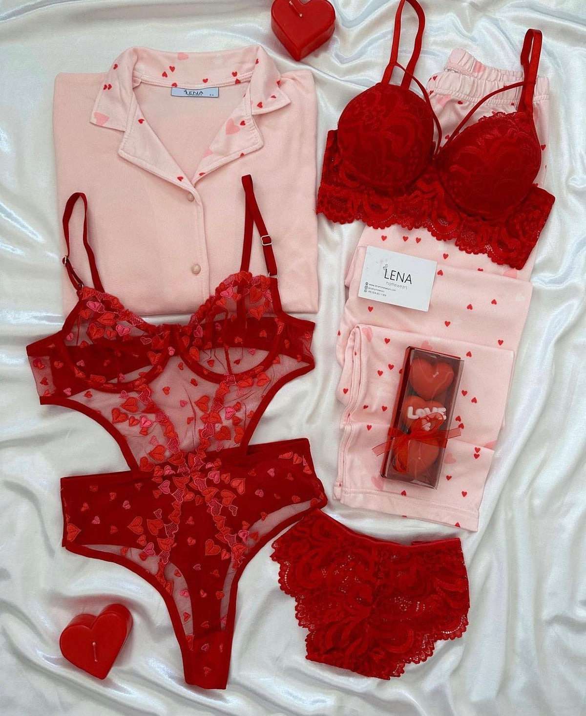 Red Love Nightwear & Lingerie Set for Women