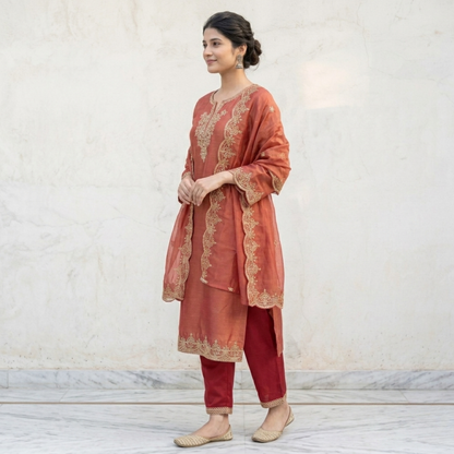 Women's Pack of 3 Pure Cotton Kurtas Pant Set & Dupatta |C-032