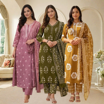 Pack Of 3 Women's Kurta Set (CS_01)