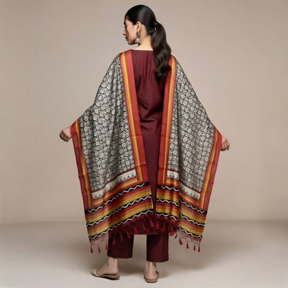 Women's Pack of 3 Pure Cotton Kurtis with Pant & Dupatta |C-015