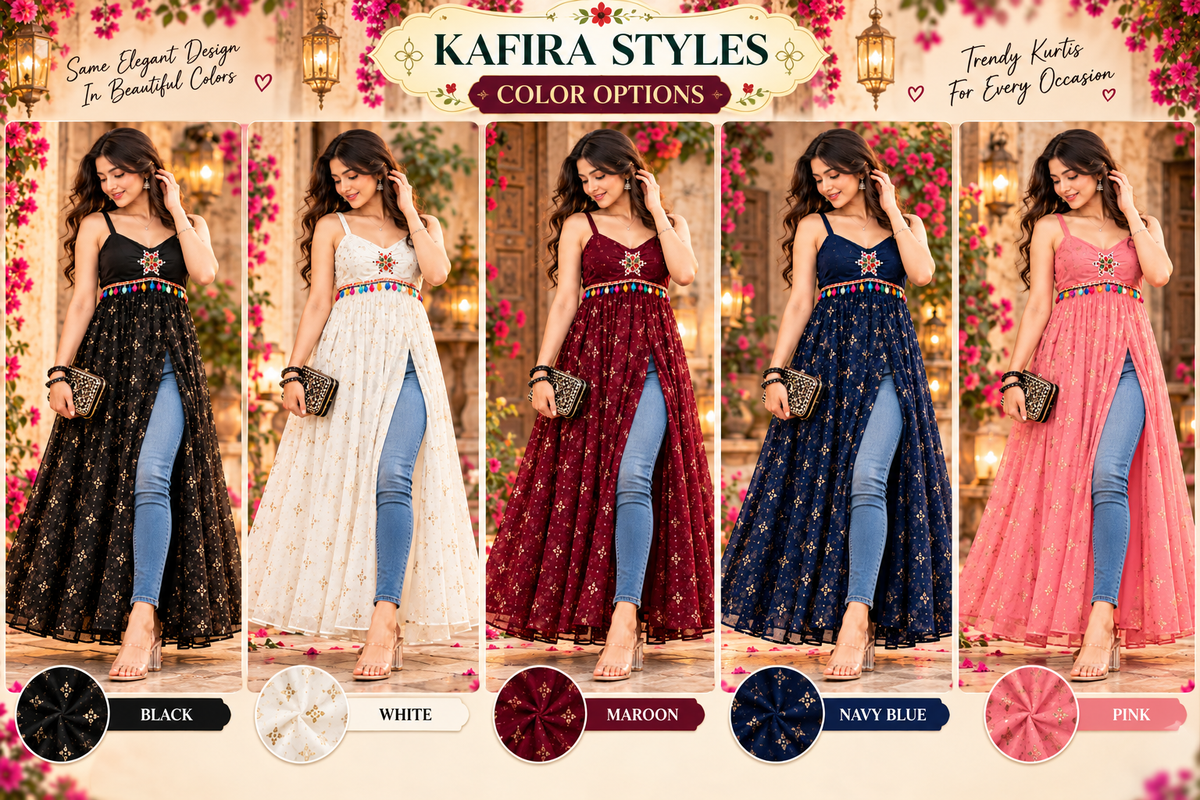 Navratri Garba Special Printed Anarkali Kurti – Festive Indo-Western Dress