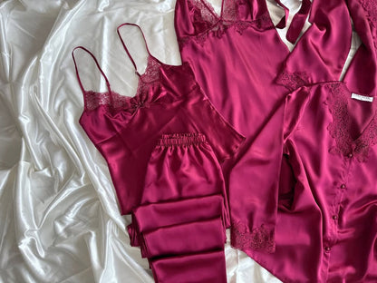 Luxury Satin Lace Nightwear Set for Women