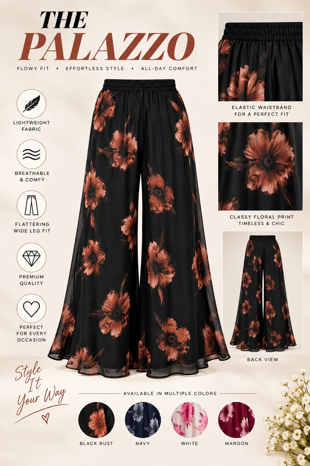 Floral Peplum Co-Ord Set for Women