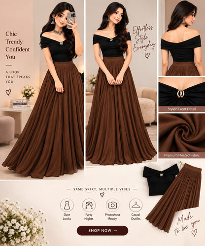 Pleated Skirt Co-Ord Set