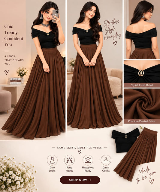 Pleated Skirt Co-Ord Set