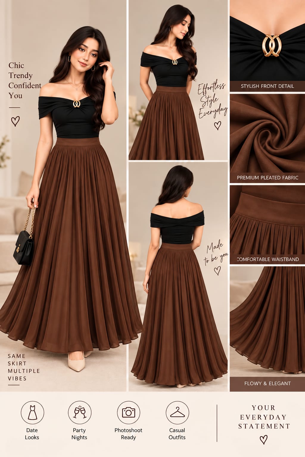 Pleated Skirt Co-Ord Set