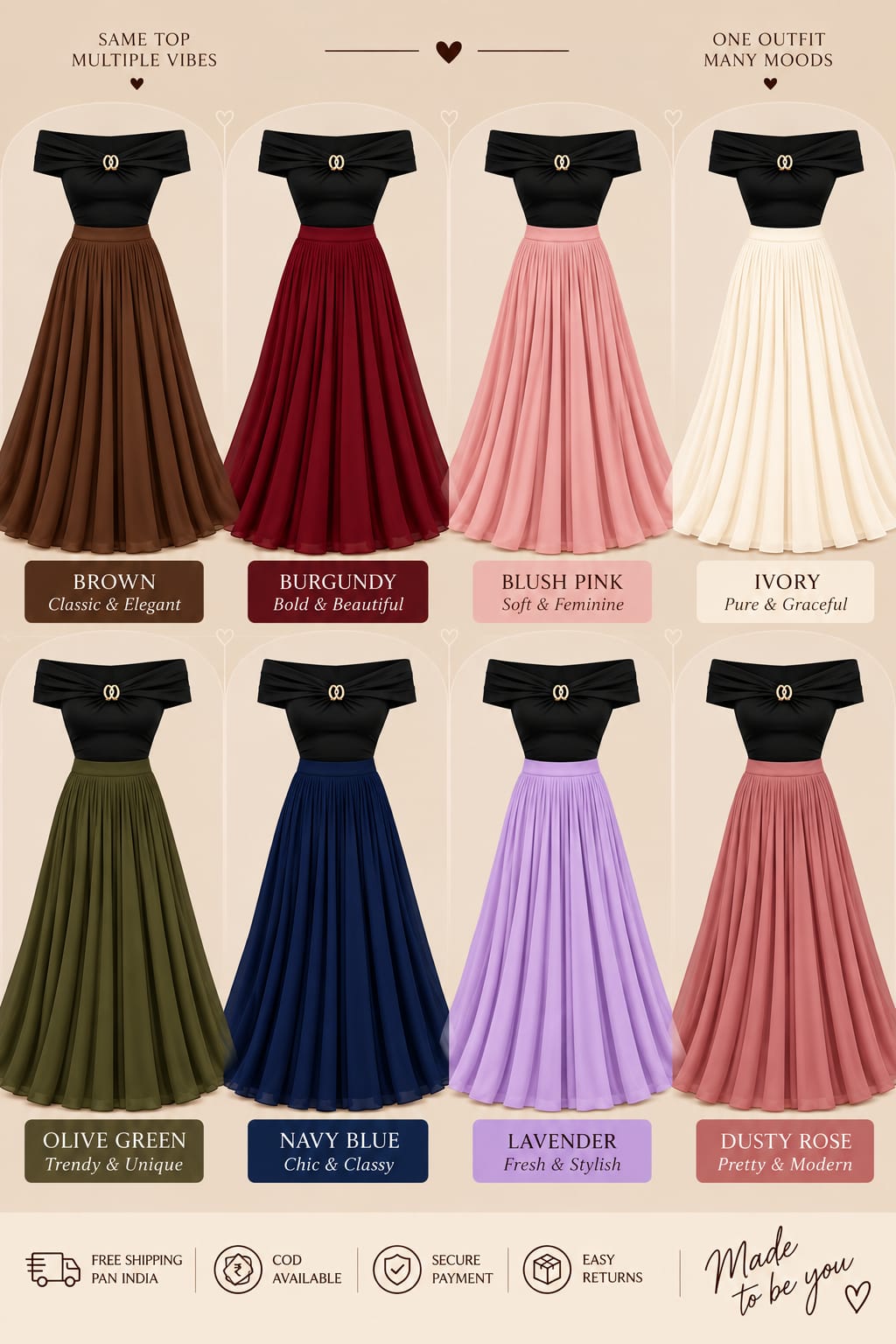 Pleated Skirt Co-Ord Set