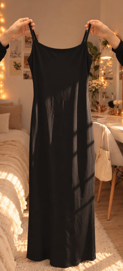 Black Floral Lace Overlay Maxi Dress – Elegant Full-Length Party Dress