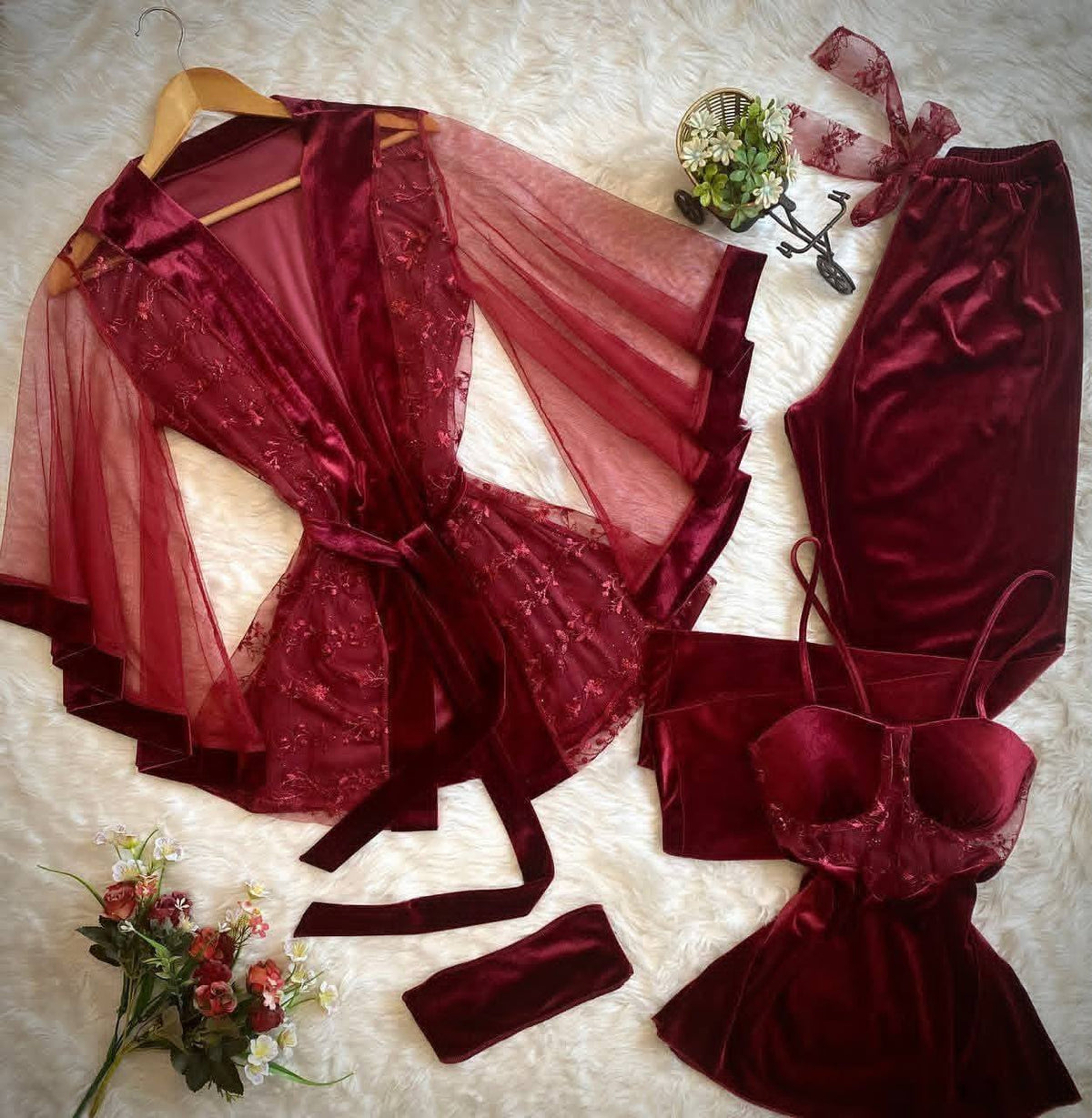 Luxury Satin Lace Nightwear Set for Women – Soft & Elegant Sleepwear