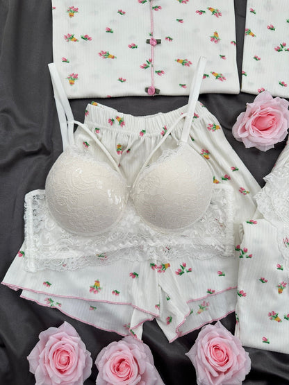 Tulip Bouquet Patterned 6-Piece and Pajama Set