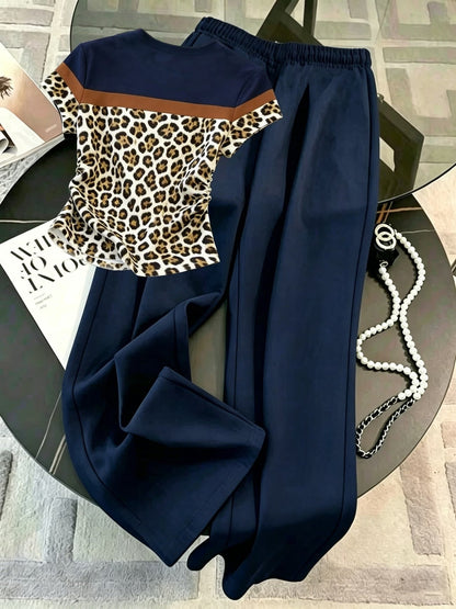 Women's Color Block Half-Zip Collar Top & Jogger Pants Casual 2-Piece Co-Ord Set