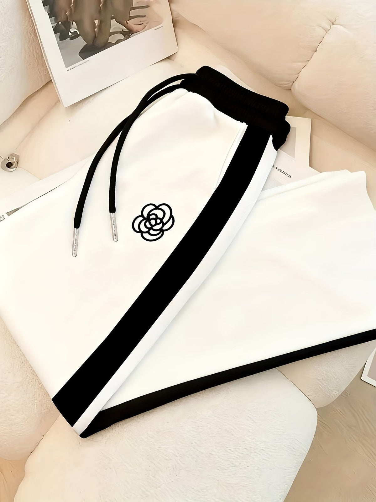 Women's Color Block Half-Zip Collar Top & Jogger Pants Casual 2-Piece Co-Ord Set