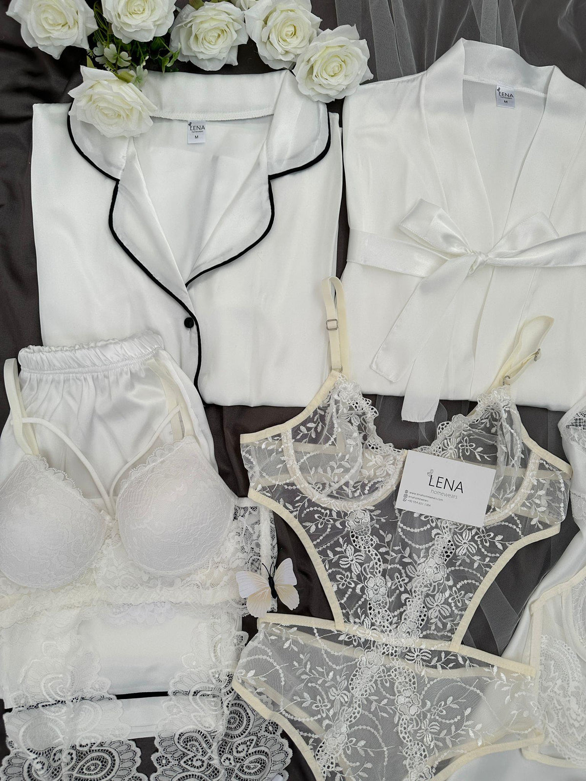 Women's White Mega Suit & Bra Panty Set
