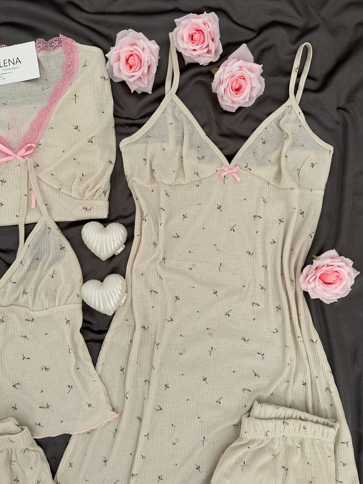 Mini Flowers 7-Piece Pajama & Lingerie Set
