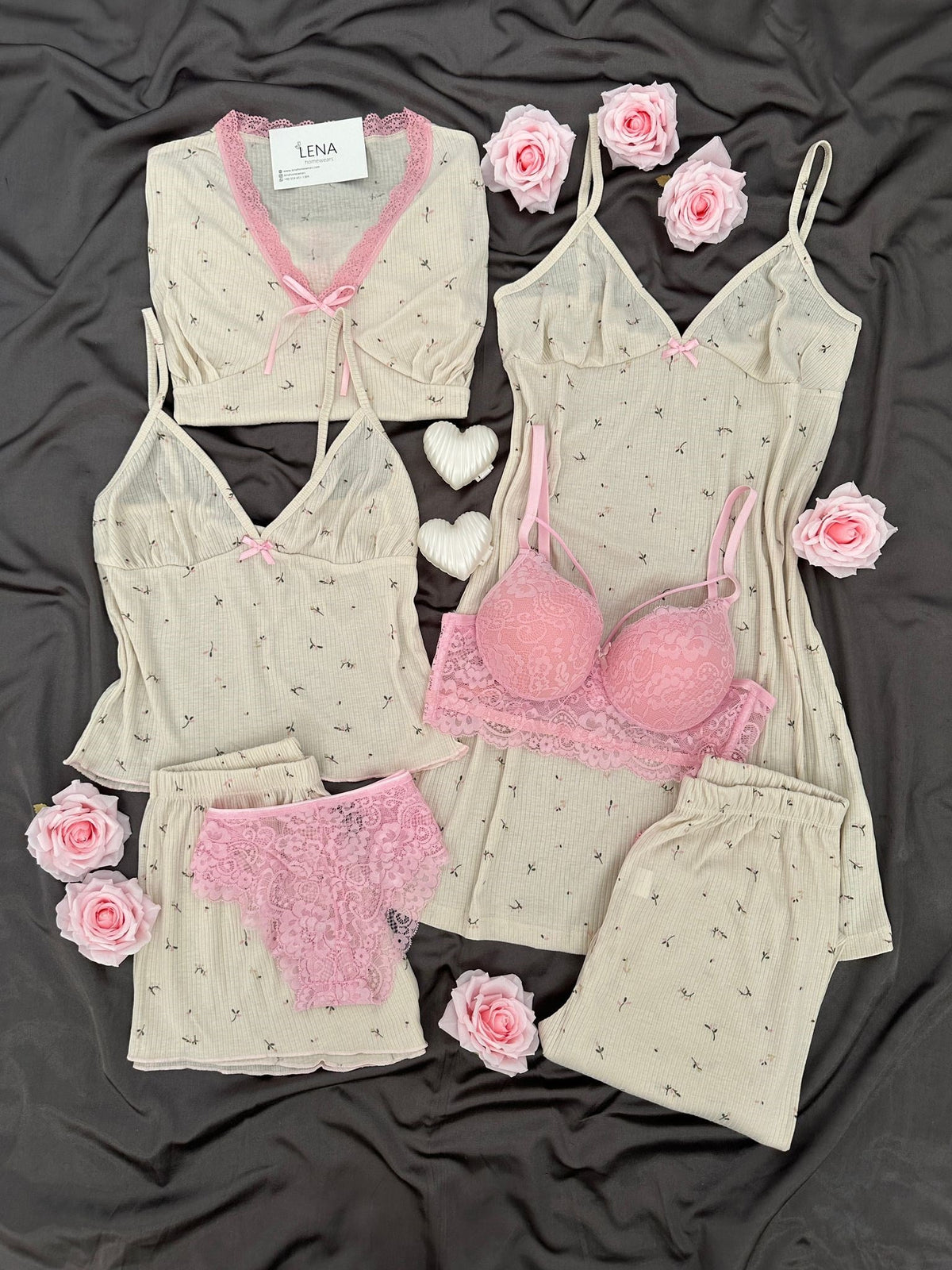 Mini Flowers 7-Piece Pajama & Lingerie Set