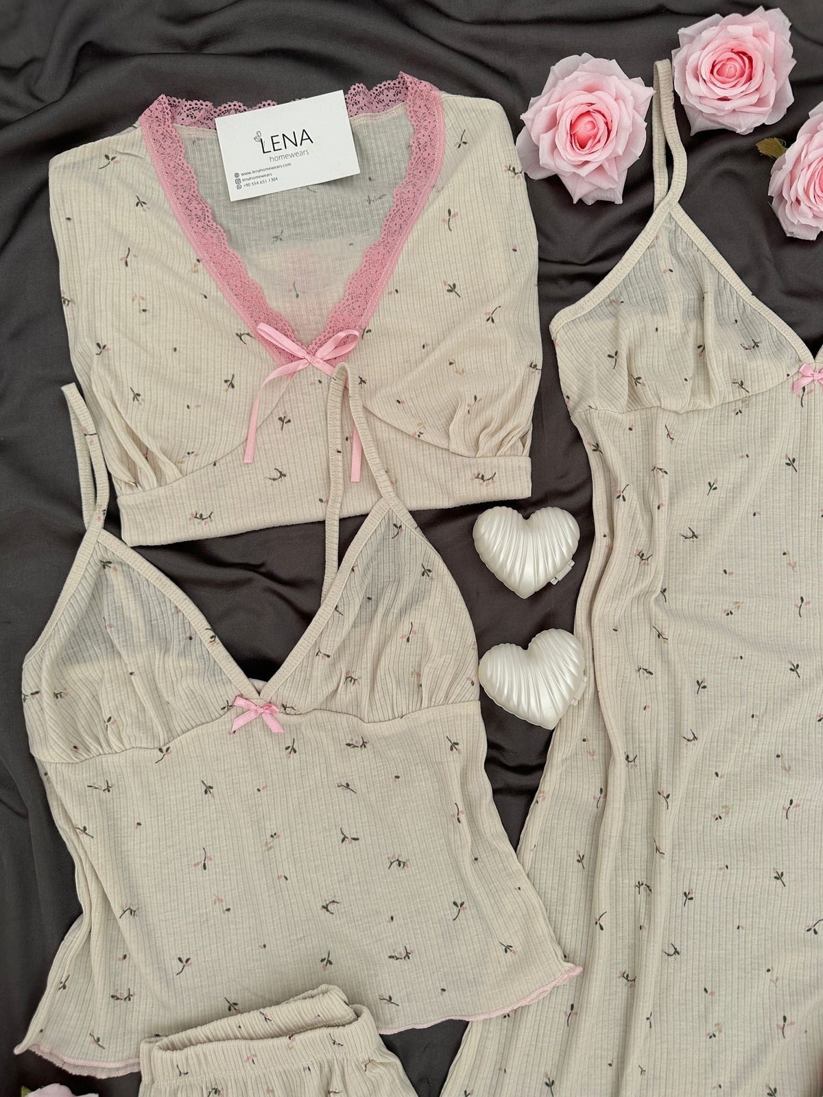 Mini Flowers 7-Piece Pajama & Lingerie Set