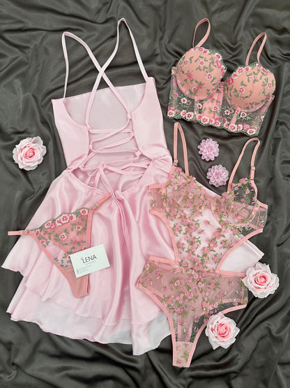 Love Night Suit & Bra Penty Set Combo for Women's
