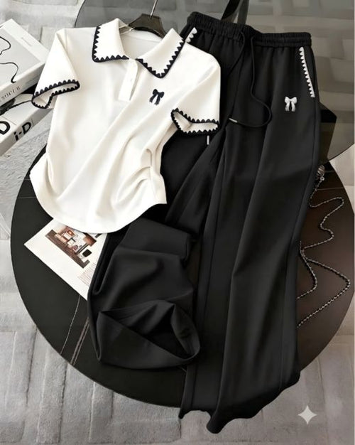 Women’s Elegant Comfort Co-Ord Set [Black Bow]