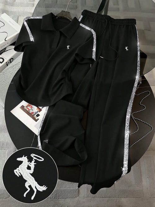 Women’s Elegant Comfort Co-Ord Set [Sparkle Black]