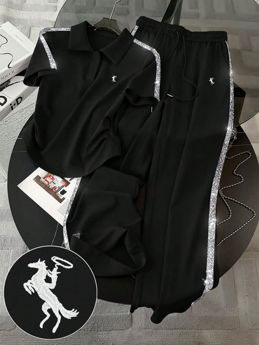Women’s Elegant Comfort Co-Ord Set [Sparkle Black]