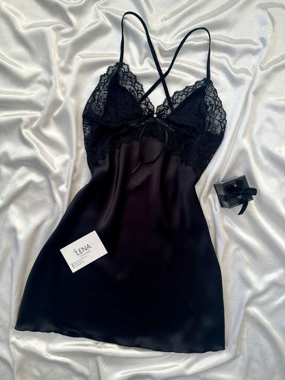 Black Love Night Suit & Bra Penty Set Combo for Women's