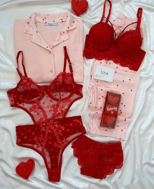 Red Love Nightwear & Lingerie Set for Women