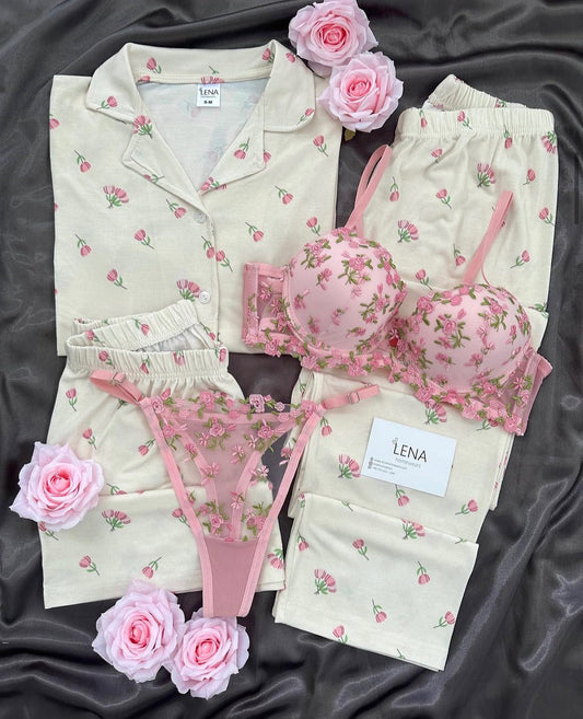 Women's Floral Lace Nightwear and LIngerie Set